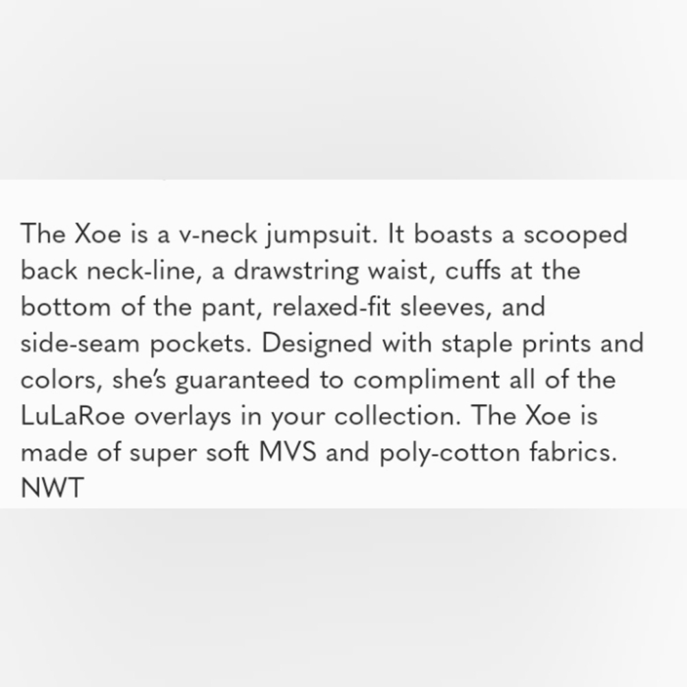 Lularoe Xoe Jumpsuit Size XL - Picture 4 of 13